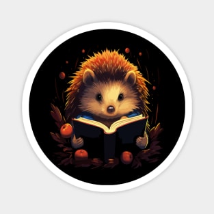 Hedgehog Reads Book Magnet